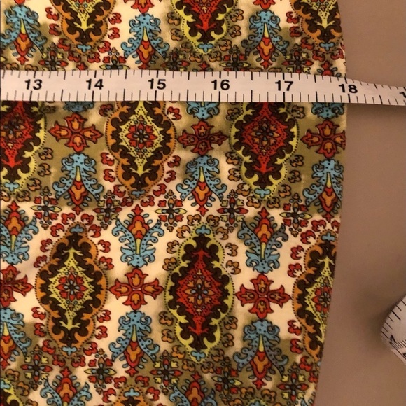 F.R.E.E size large multi color print cotton blend midi skirt with skirt - Picture 2 of 6